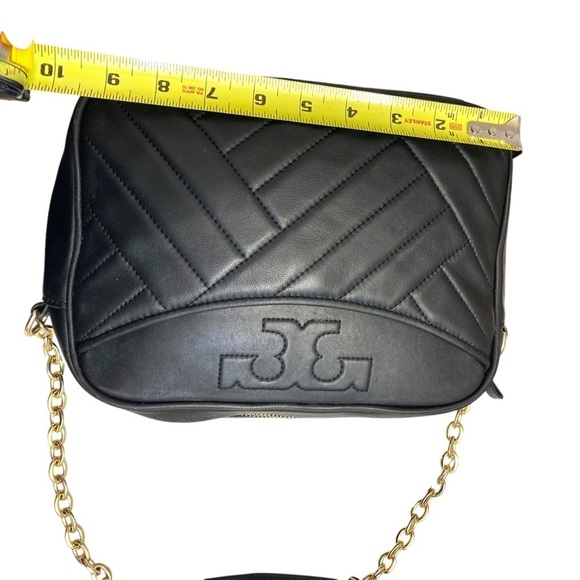 Tory Burch black leather quilted Alexa crossbody camera bag - Picture 4 of 11